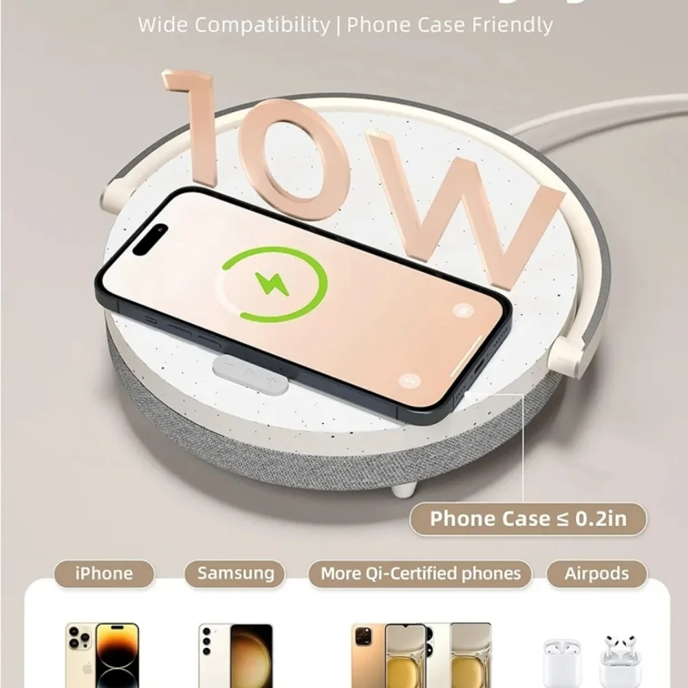 Ezvalo LED 4 in 1 wireless charger music night light touch lamp dock